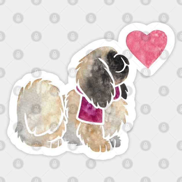 Pekingese watercolour Sticker by animalartbyjess